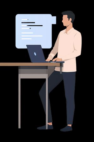 Başlıca SEO bileşenleri nelerdir? Bir adam, dizüstü bilgisayarını tutarak bir SEO kampanyasının ana bileşenlerini gösteriyor.